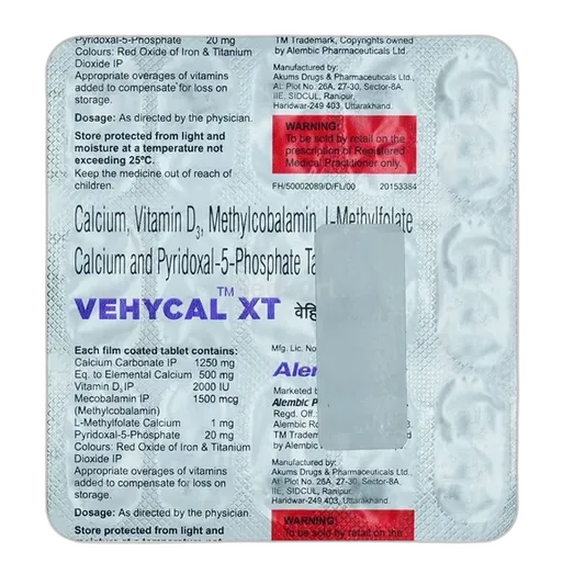 vehycal xt tablet 15's